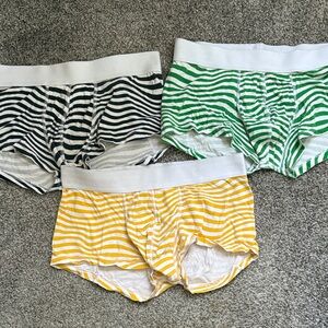Striped Men's Boxer Briefs - Black, Green, Yellow